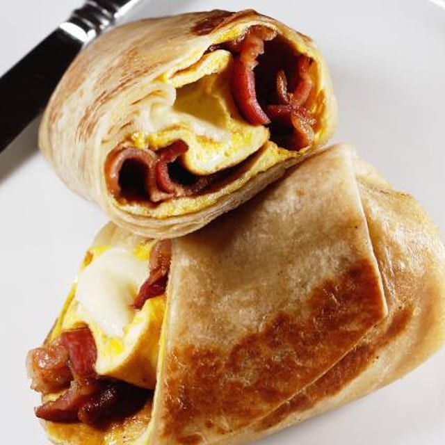 Grilled Bacon & Egg Burrito.