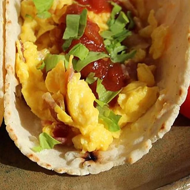 Grilled Bacon & Egg Taco.