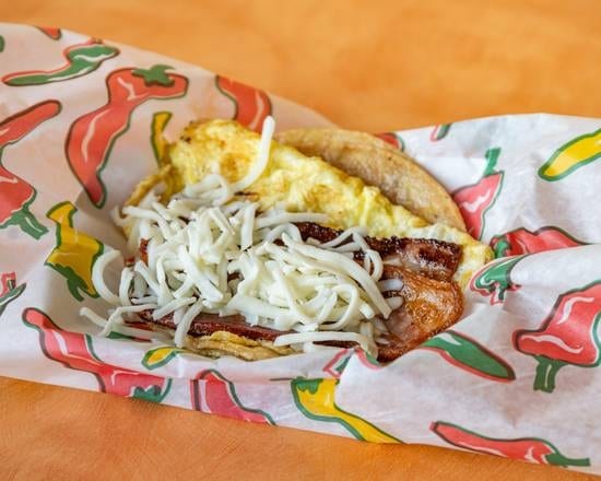 Grilled Bacon and Egg Taco.