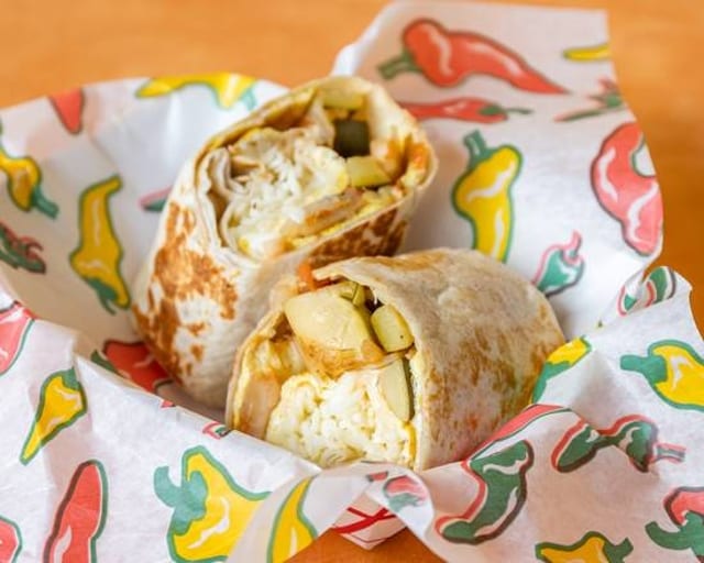 Grilled Veggies & Egg Burrito.